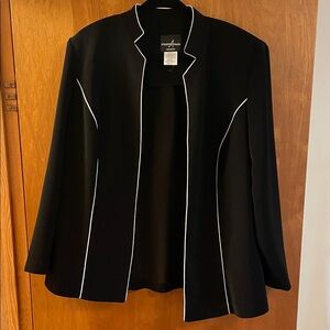 Positive Attitude Women's Black Blazer with White Trim